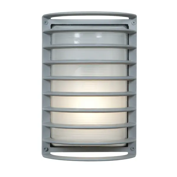 The Bermuda bulkhead brings nautical charm with its durable satin finish and frosted glass shade. Perfect for porches, patios, and entryways where weather resistance meets timeless coastal style.
