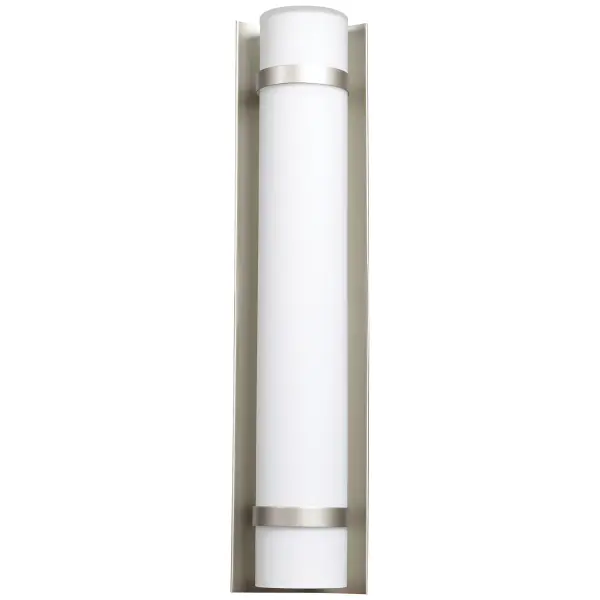 The CILINDRO combines contemporary design with practical functionality. Its brushed steel finish and cylindrical opal glass shade deliver efficient LED lighting while meeting ADA and Title 24 requirements for accessibility and energy compliance.
