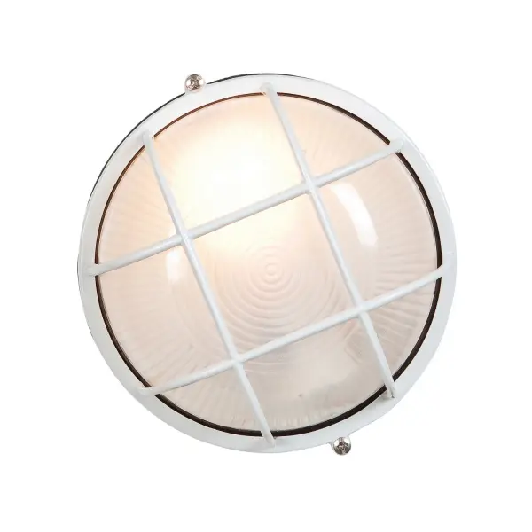 The Nauticus Round Bulkhead combines maritime-inspired design with practical dual-mount functionality. Its clean white finish and frosted glass shade deliver reliable, diffused lighting for both indoor and outdoor spaces.
