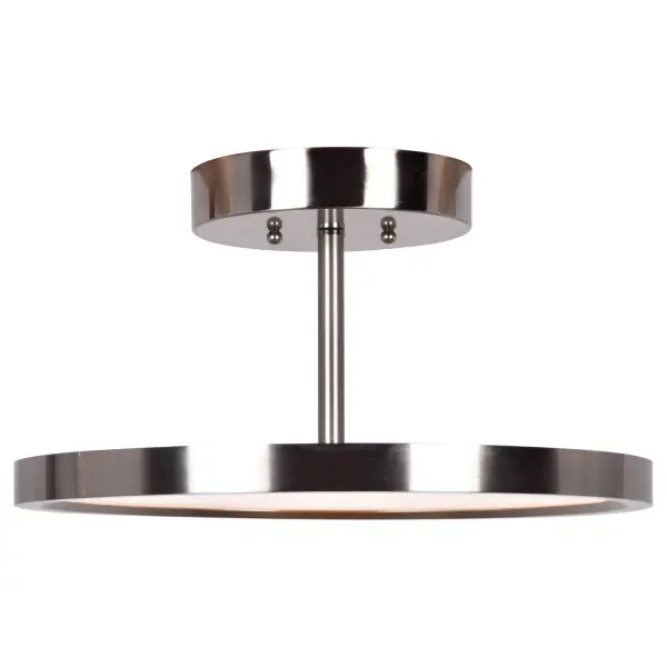 The Sphere LED Semi Flush Mount combines contemporary styling with energy-efficient integrated LED technology. Its compact 7.75" profile and brushed steel finish make it ideal for spaces with lower ceilings.