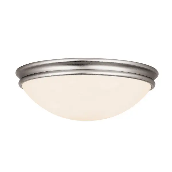 Atom Two Light Flush Mount in Brushed Steel