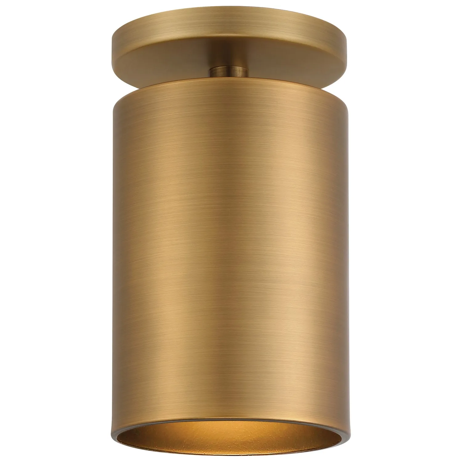 Pint Indoor One Light Semi Flush Mount in Antique Brushed Brass