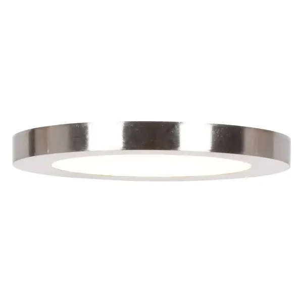 The Disc LED Flush Mount offers an incredibly slim 0.5-inch profile with integrated LED technology, making it ideal for low ceilings and tight spaces. Its brushed steel finish and clean design complement contemporary interiors.