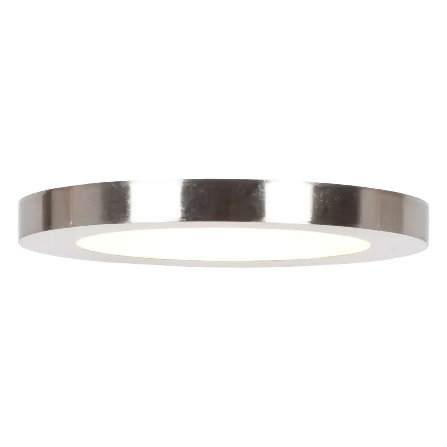Disc LED Flush Mount in Brushed Steel