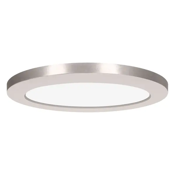 The MODPLUS LED ceiling light offers a sleek contemporary design with integrated 3000K warm white LED technology. Its brushed steel finish and acrylic diffuser provide even illumination ideal for utility spaces.