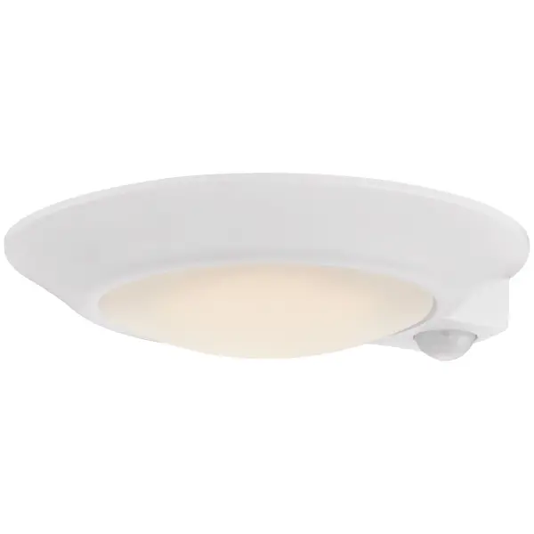 Collection: Ace MS Finish: White Glass: Acrylic Lens Width: 7.25" Height: 1.50" Canopy: 7.25" Bulbs Included Number of Bulbs: 1 Maximum Wattage: 13.00 W Bulb Base: SSL Light Source: DLED Light Output: 1200.00 lm Dimmable Voltage: 120.00 V Material: Aluminum Safety Listing: ETL Safety Rating: Damp Title 24 LED
