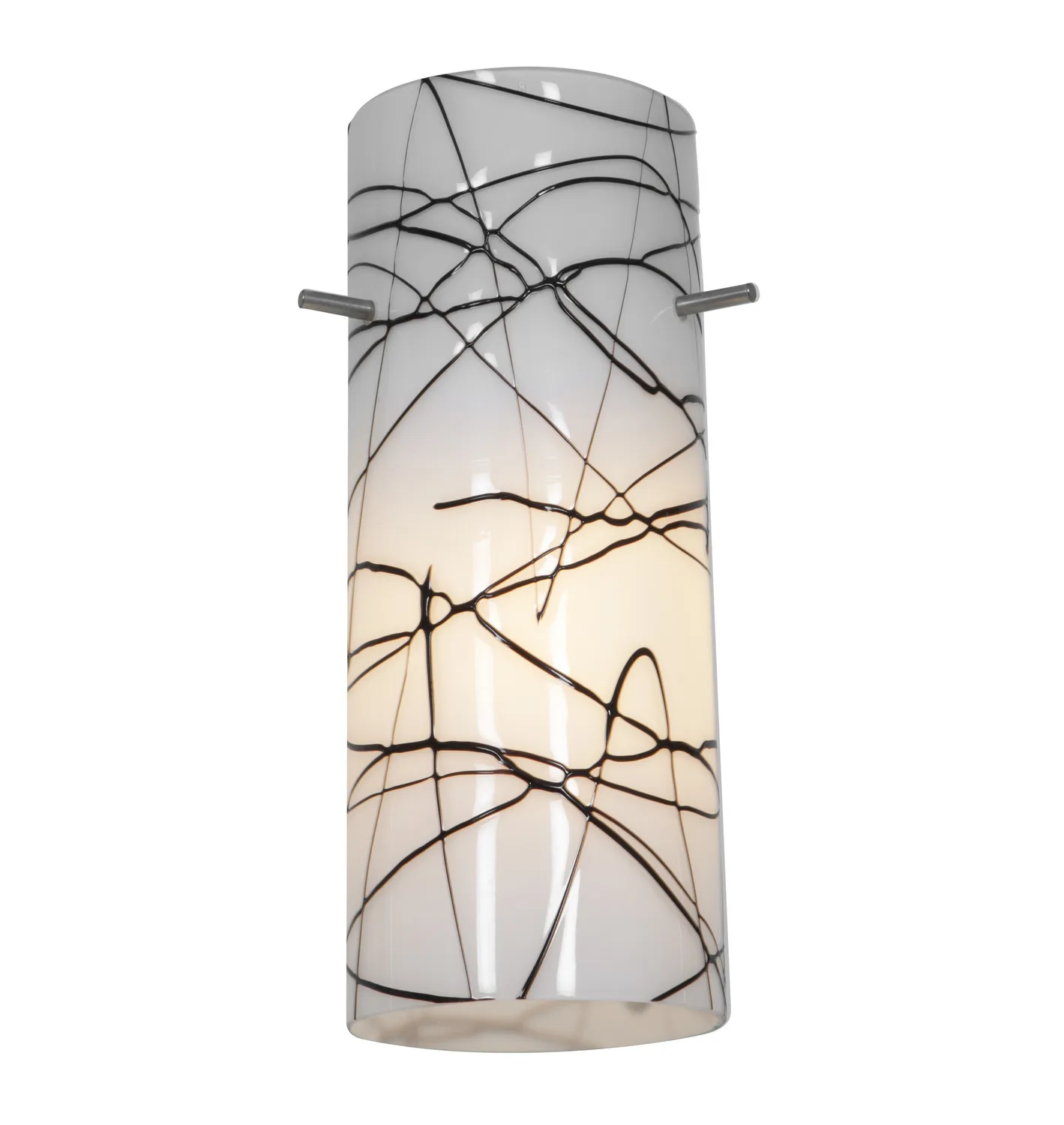 Cylinder Pendant Glass Shade in Black/White