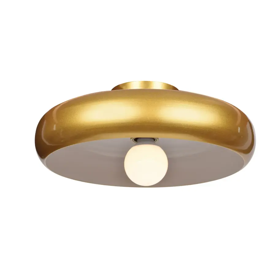 Bistro LED Semi Flush Mount in Gold and White