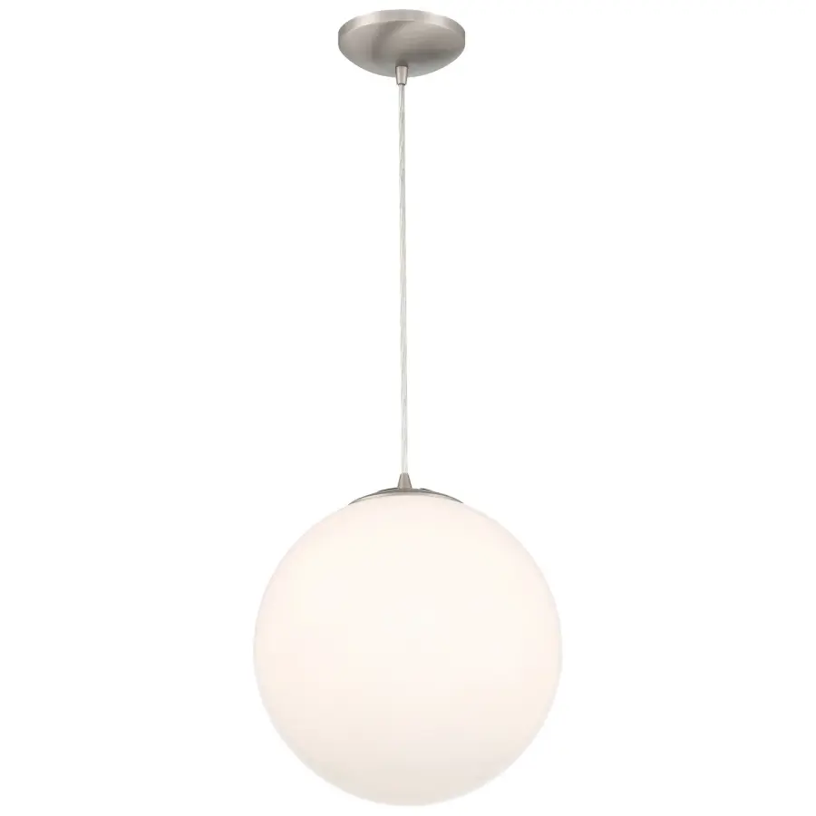 Pearl One Light Pendant in Brushed Steel