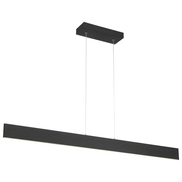 The HOLM LED Linear Pendant delivers clean, contemporary illumination with integrated LED technology. Its 48-inch length and matte black finish make it ideal for kitchen islands and dining tables, providing energy-efficient task lighting with excellent color rendering.