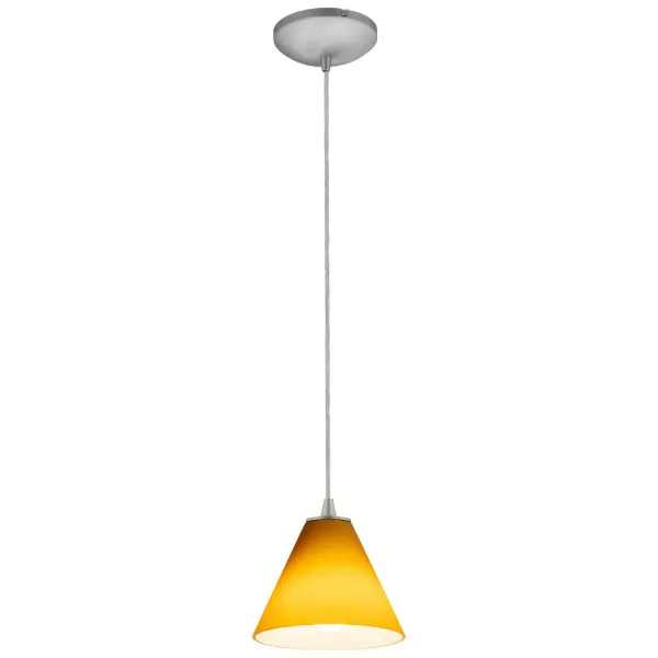 Martini One Light Pendant in Brushed Steel