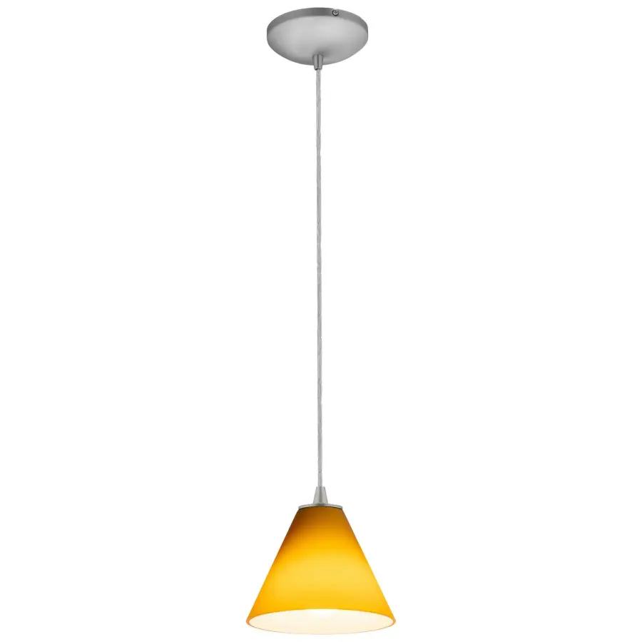 Martini One Light Pendant in Brushed Steel