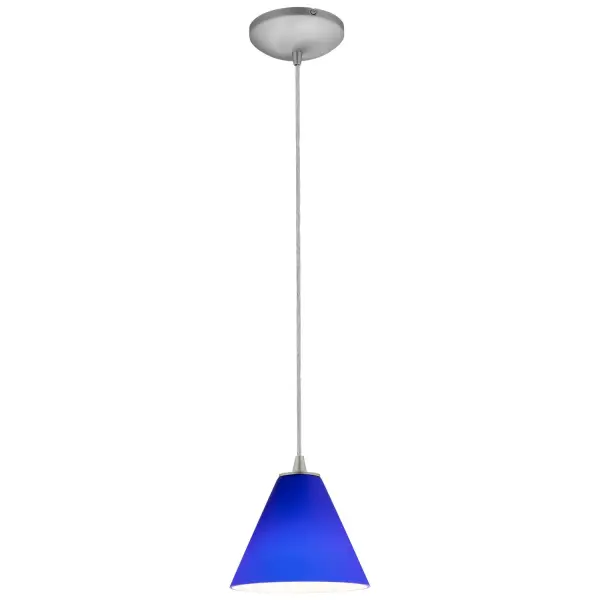 Martini One Light Pendant in Brushed Steel