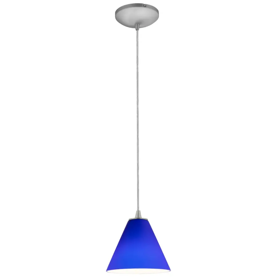 Martini One Light Pendant in Brushed Steel