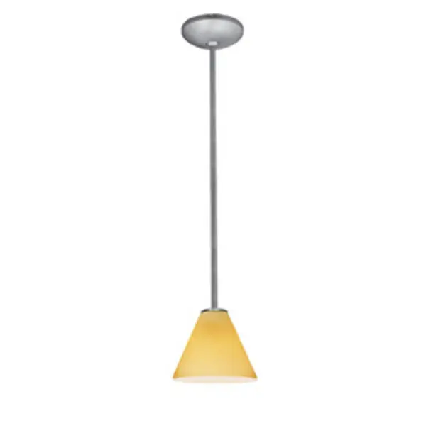 Martini One Light Pendant in Brushed Steel