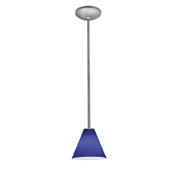 Martini One Light Pendant in Brushed Steel