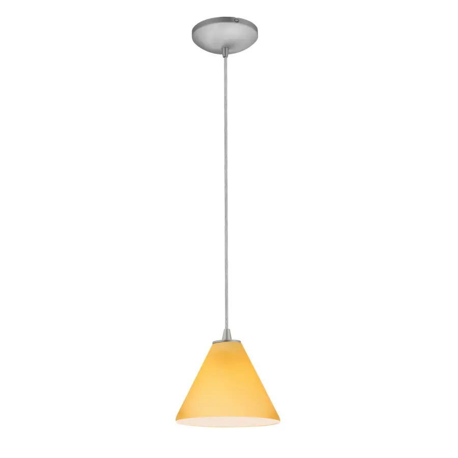 Compact Contemporary LED Pendant with Warm Amber Glow
