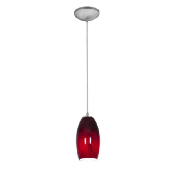 Merlot One Light Pendant in Brushed Steel