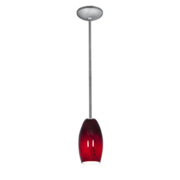 Merlot One Light Pendant in Brushed Steel