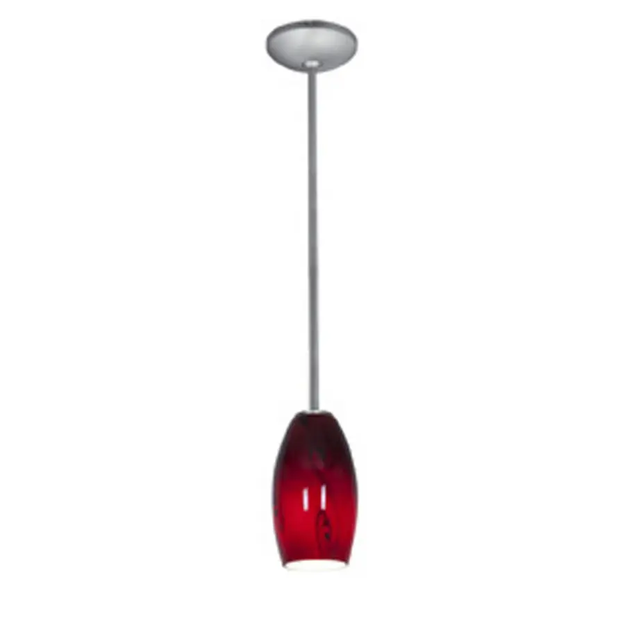 Merlot One Light Pendant in Brushed Steel