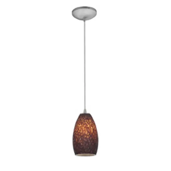 Champagne One Light Pendant in Brushed Steel
