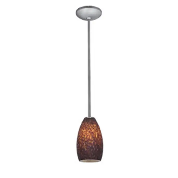 Champagne One Light Pendant in Brushed Steel