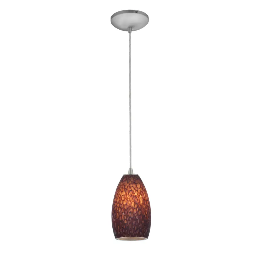 Champagne LED Pendant in Brushed Steel