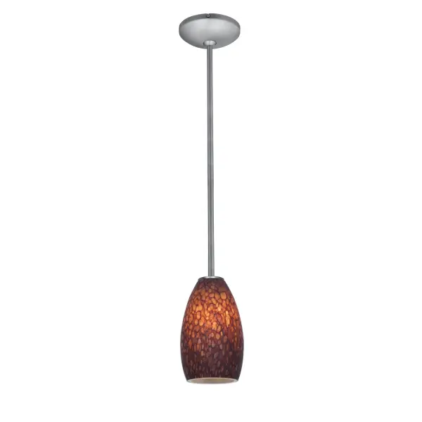 The Champagne LED Pendant offers energy-efficient integrated lighting in a sleek, compact design. Its brushed steel finish and 9-inch profile make it ideal for smaller spaces requiring focused task lighting.