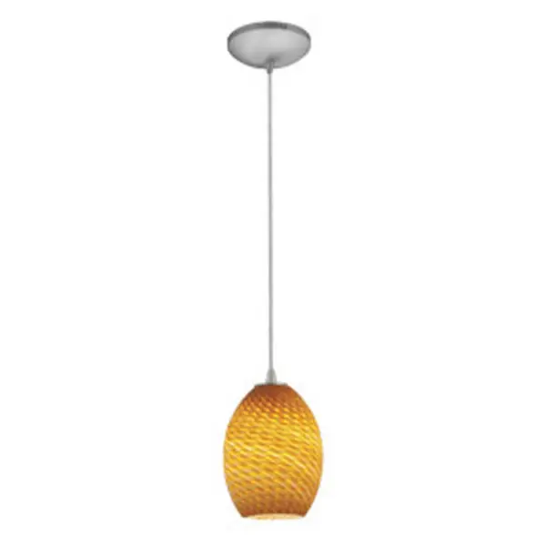 Brandy FireBird One Light Pendant in Brushed Steel