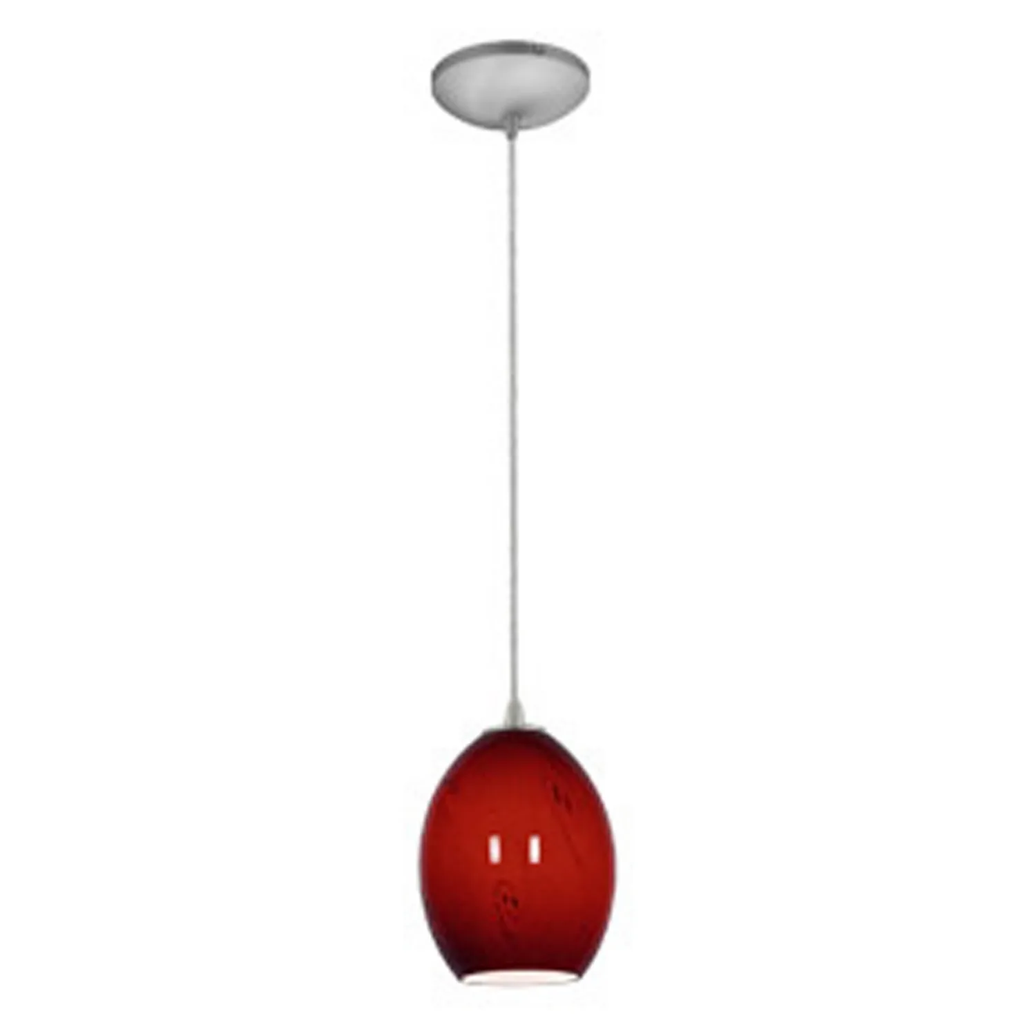 Brandy FireBird One Light Pendant in Brushed Steel