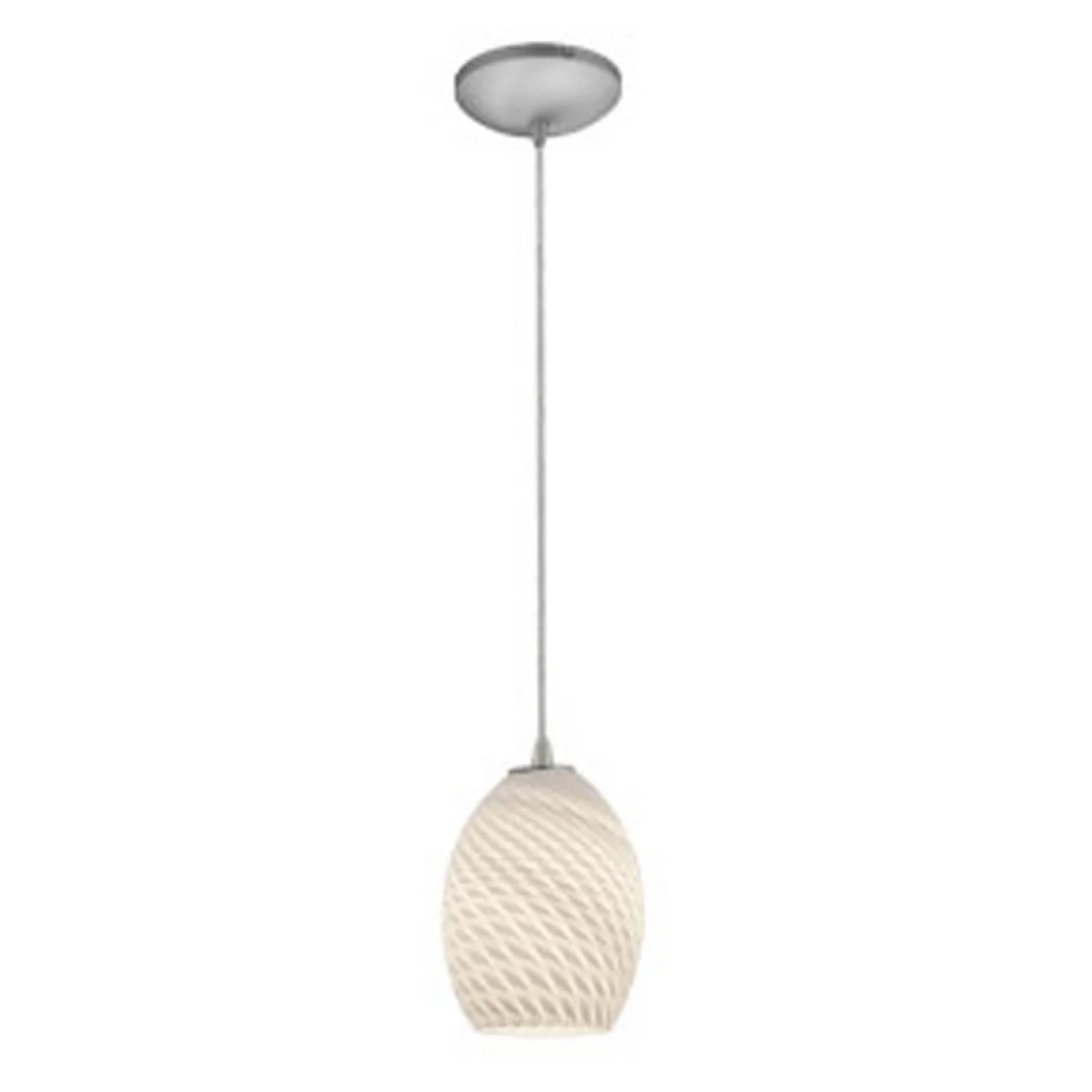Brandy FireBird One Light Pendant in Brushed Steel