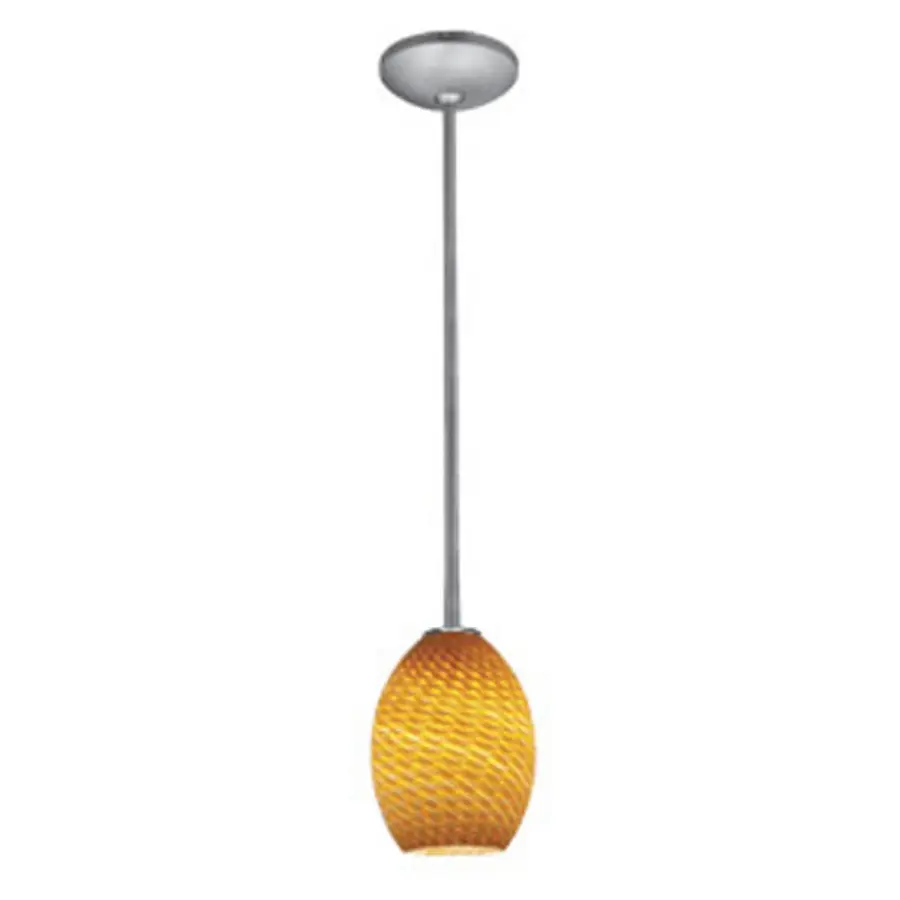 Brandy FireBird One Light Pendant in Brushed Steel