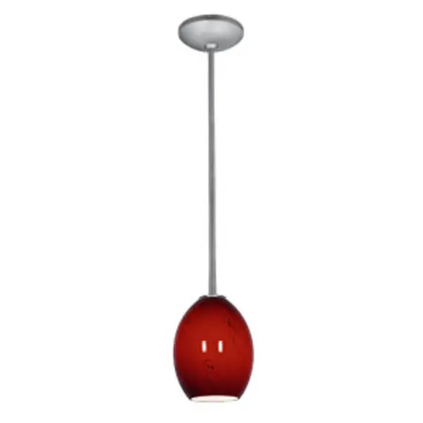 Brandy FireBird One Light Pendant in Brushed Steel