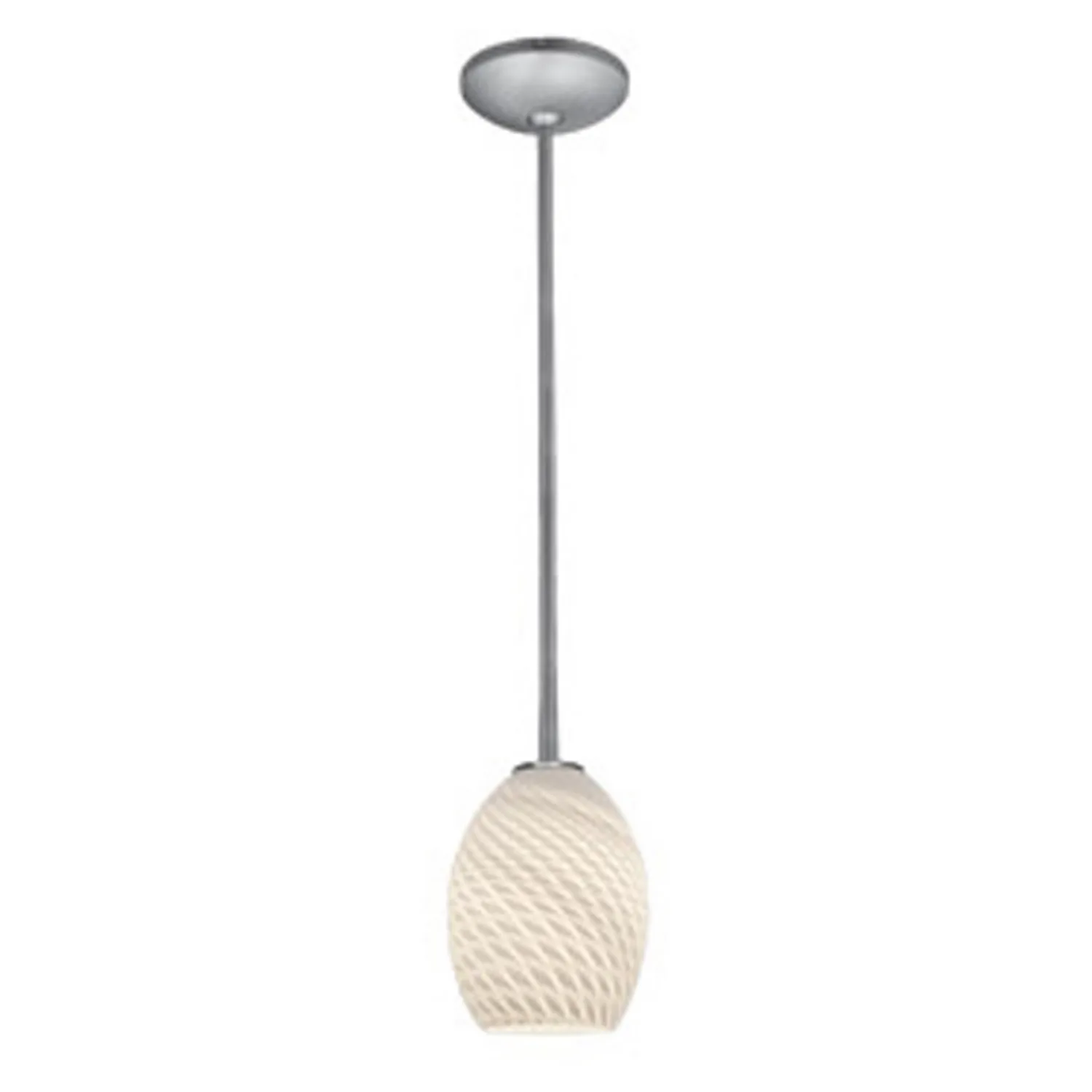 Brandy FireBird One Light Pendant in Brushed Steel