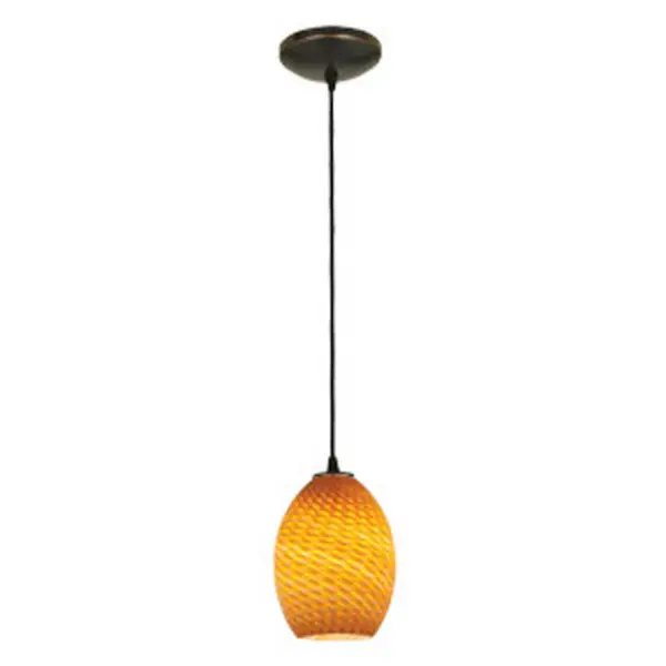 The Brandy FireBird pendant offers energy-efficient integrated LED lighting in a compact 9-inch profile. Its oil rubbed bronze finish and glass shade create warm ambiance perfect for intimate spaces and task lighting.