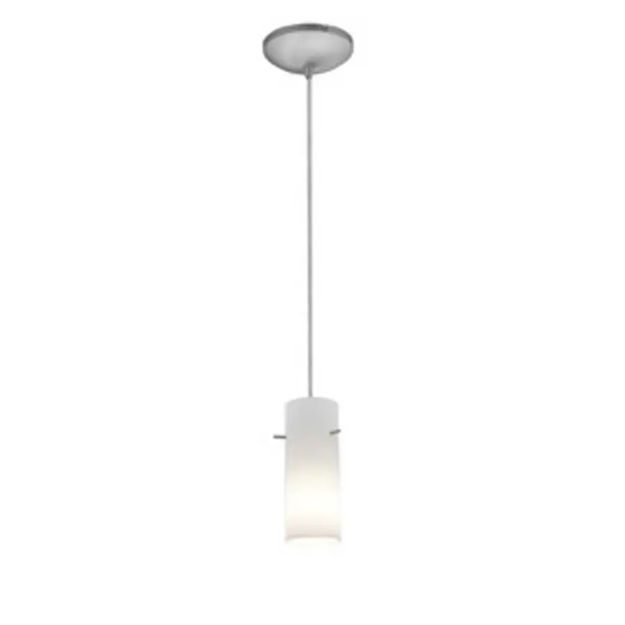Cylinder One Light Pendant in Brushed Steel