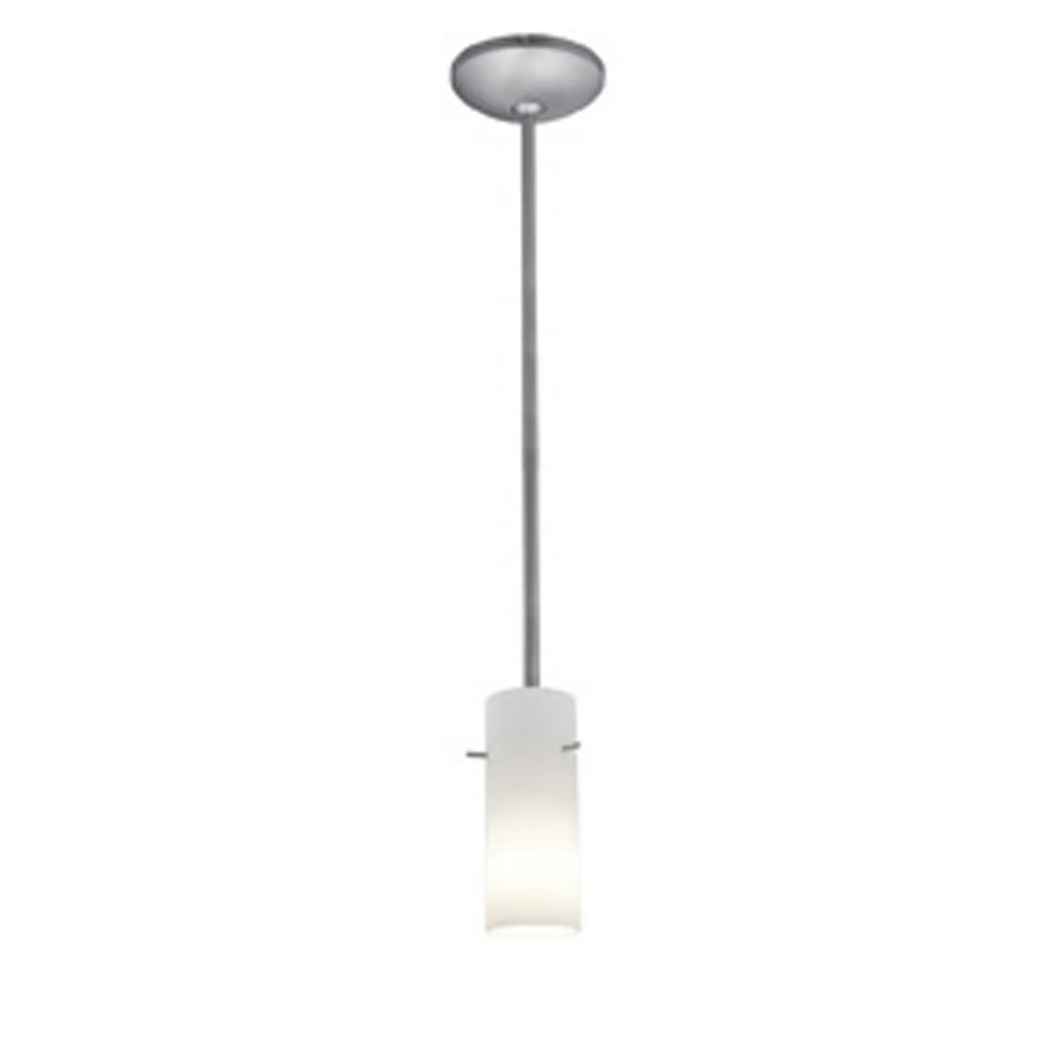 Cylinder One Light Pendant in Brushed Steel