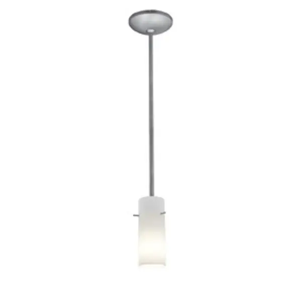 Cylinder One Light Pendant in Brushed Steel