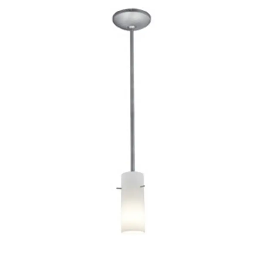 Cylinder One Light Pendant in Brushed Steel