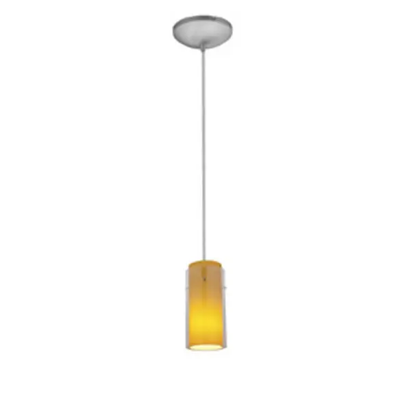 Glass'n Glass Cylinder Pendant Light in Brushed Steel