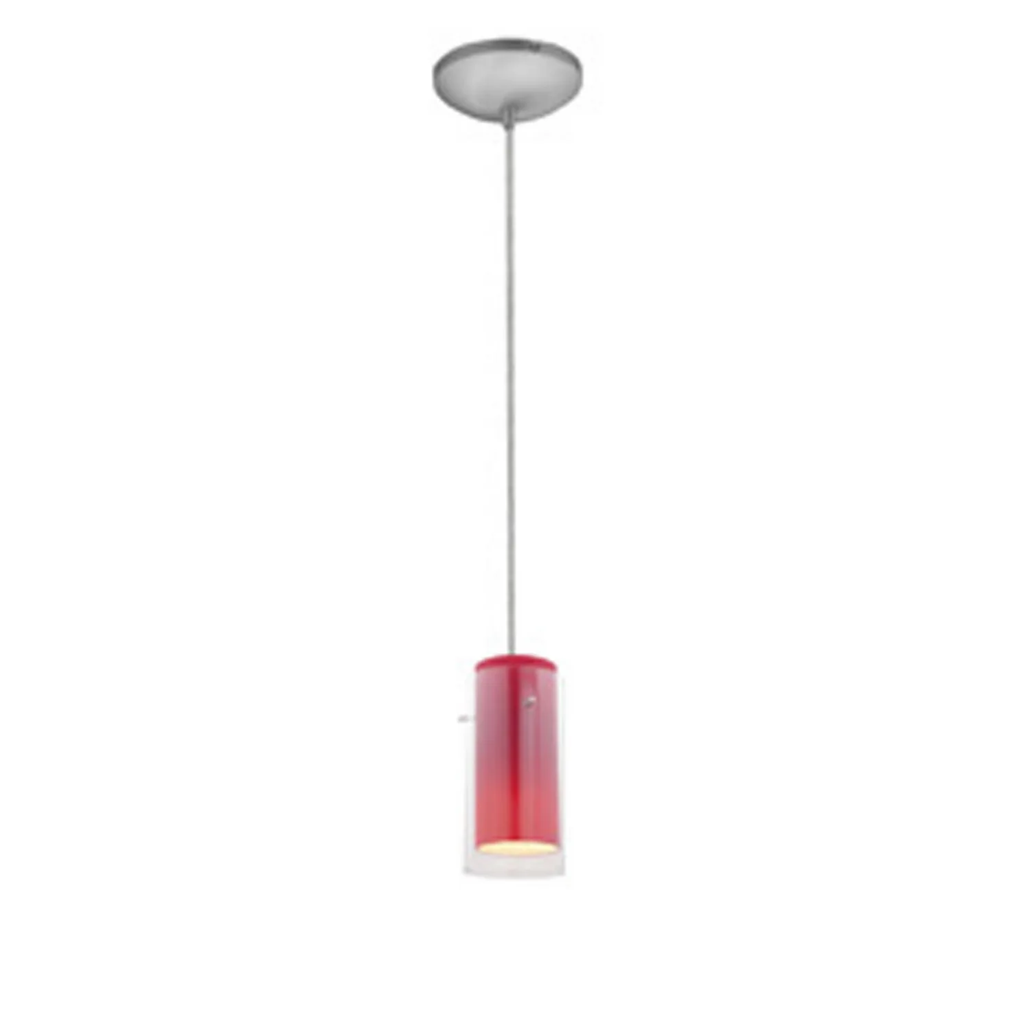 Glass'n Glass Cylinder One Light Pendant in Brushed Steel