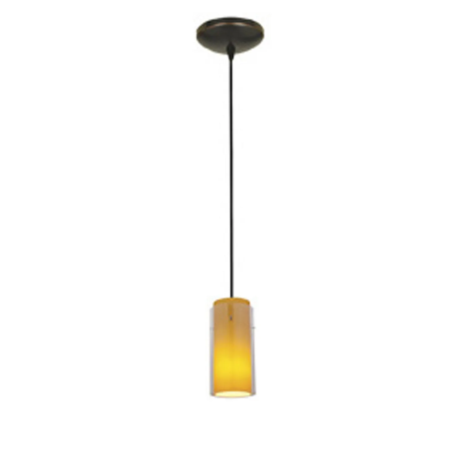 Glass'n Glass Cylinder Pendant in Oil Rubbed Bronze