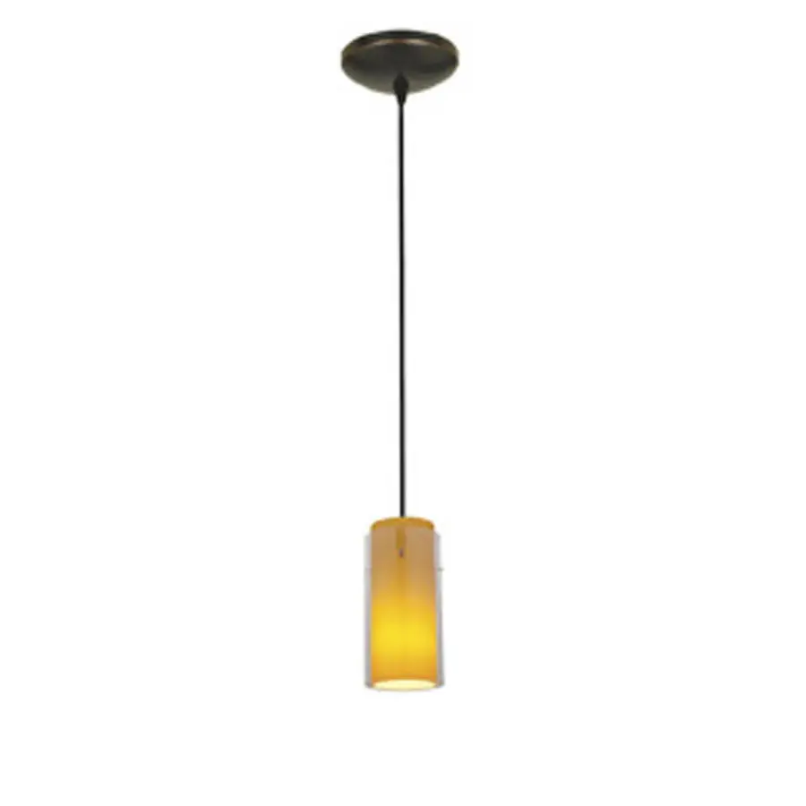 Glass'n Glass Cylinder Pendant in Oil Rubbed Bronze
