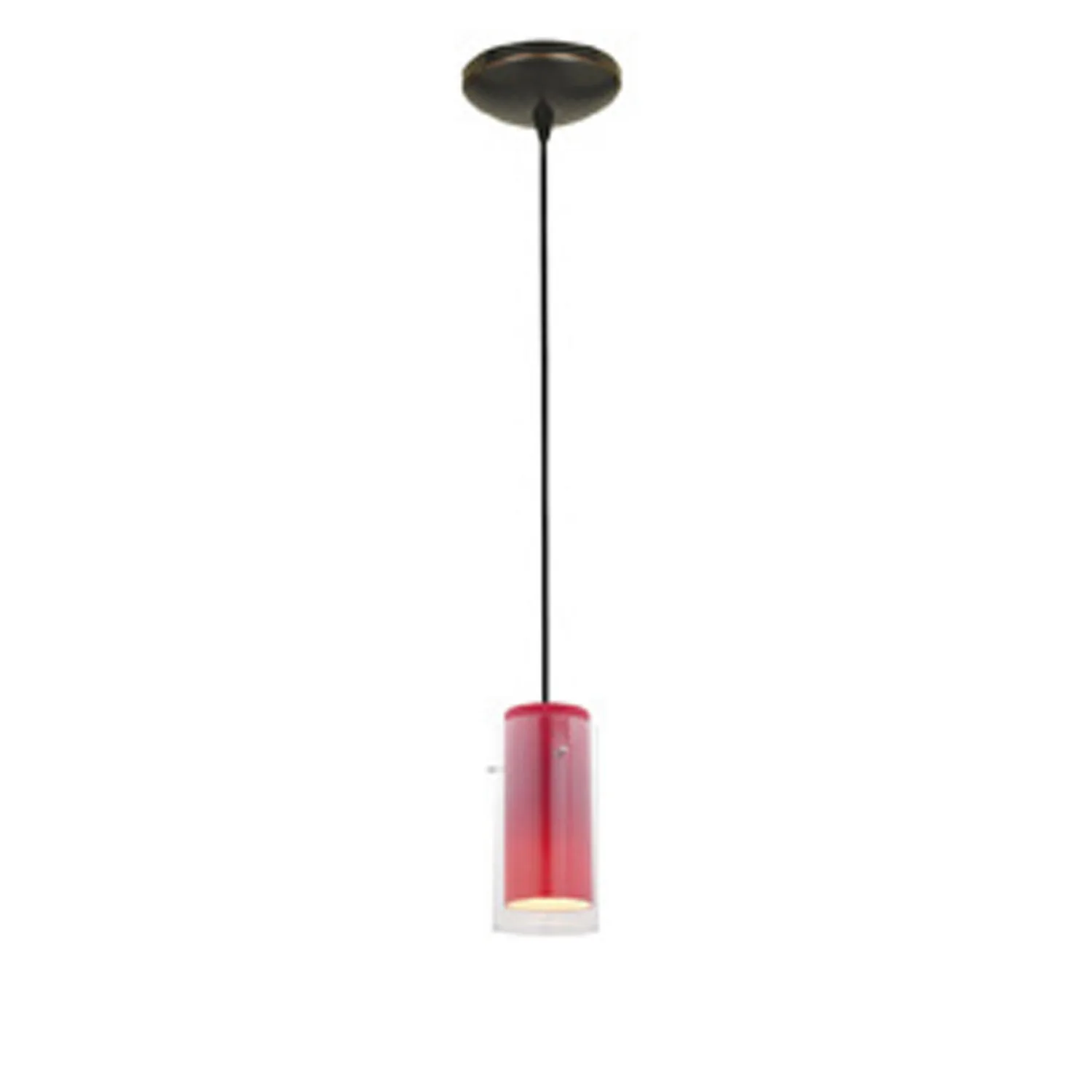 Glass'n Glass Cylinder One Light Pendant in Oil Rubbed Bronze