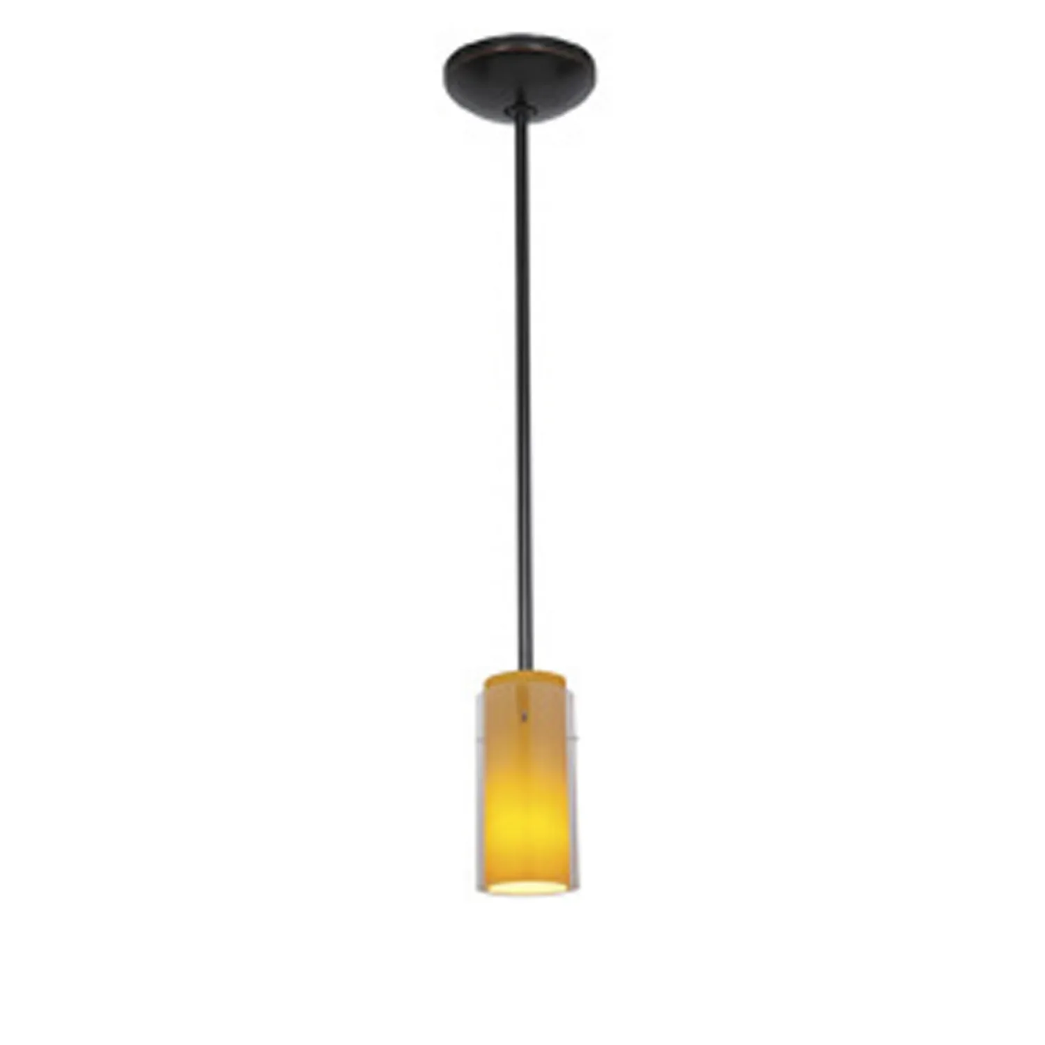 Glass'n Glass Cylinder One Light Pendant in Oil Rubbed Bronze