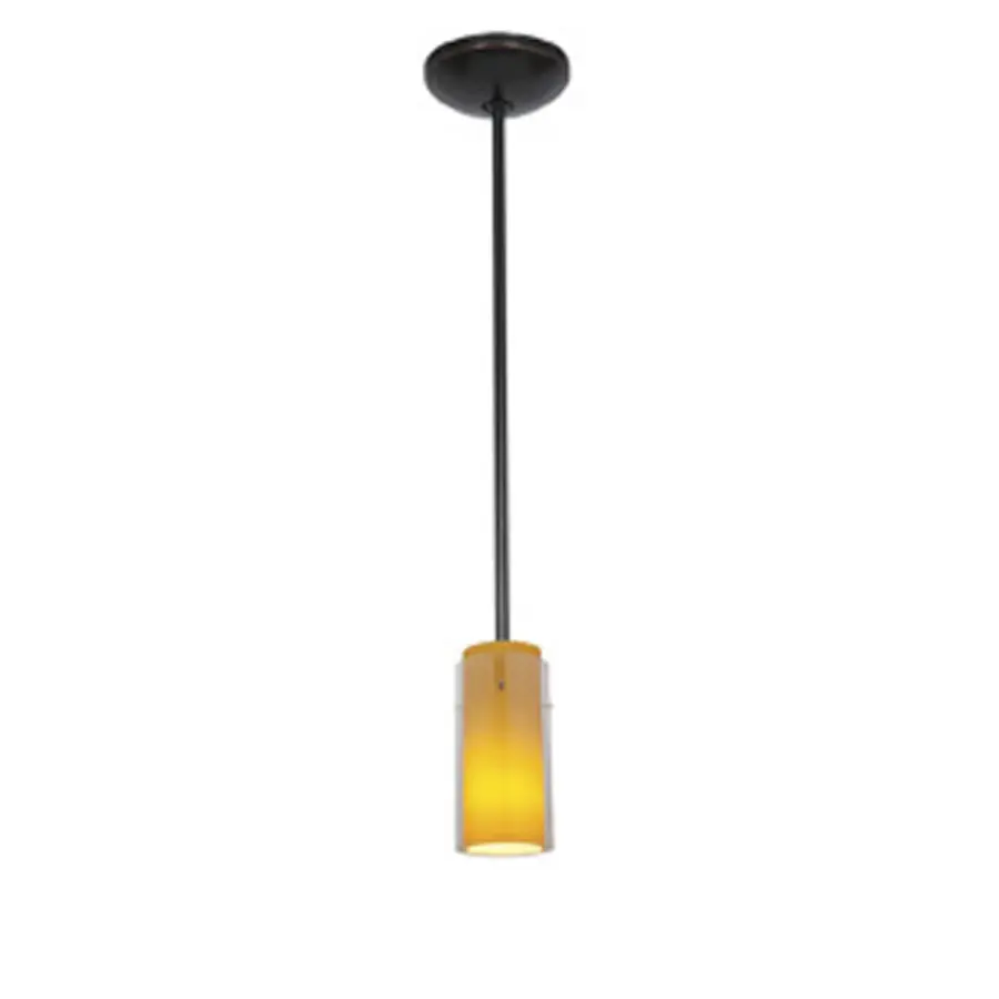 Glass'n Glass Cylinder One Light Pendant in Oil Rubbed Bronze
