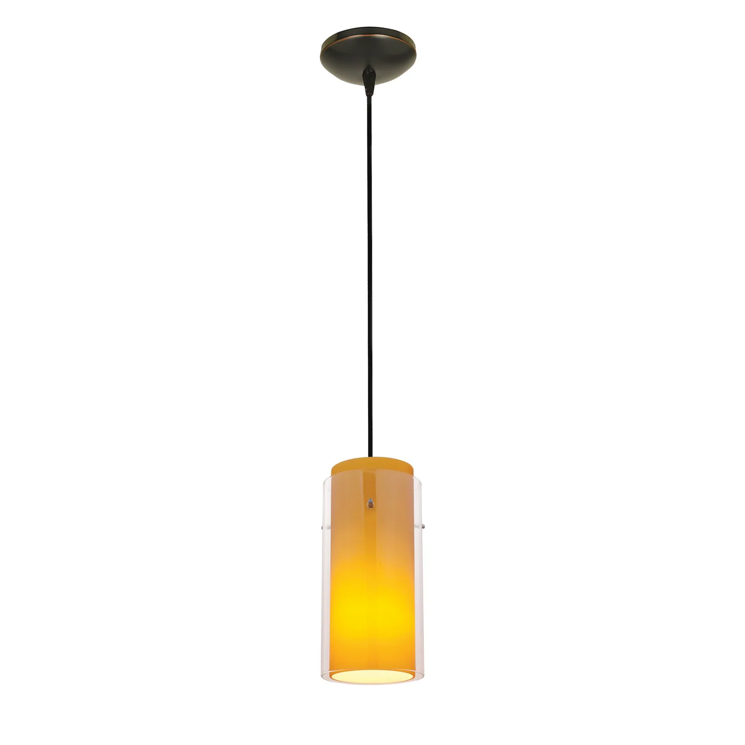 Glass'n Glass Cylinder LED Pendant in Oil Rubbed Bronze