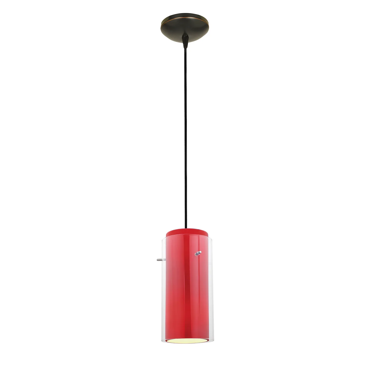 Glass'n Glass Cylinder LED Pendant in Oil Rubbed Bronze