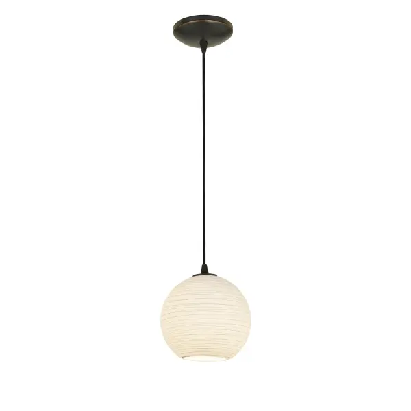Japanese Lantern One Light Pendant in Oil Rubbed Bronze