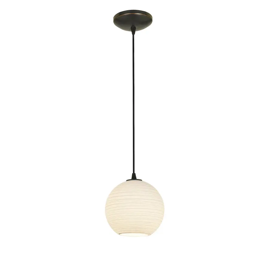 Japanese Lantern One Light Pendant in Oil Rubbed Bronze